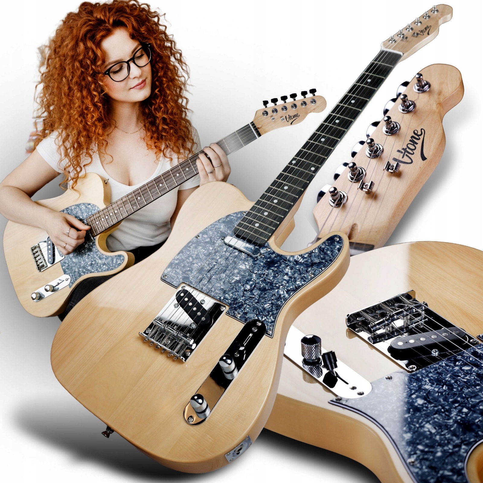 Elektrická Kytara 4/4 Telecaster 39" Ss Nt Plnohodnotná Pro Výuku Hry