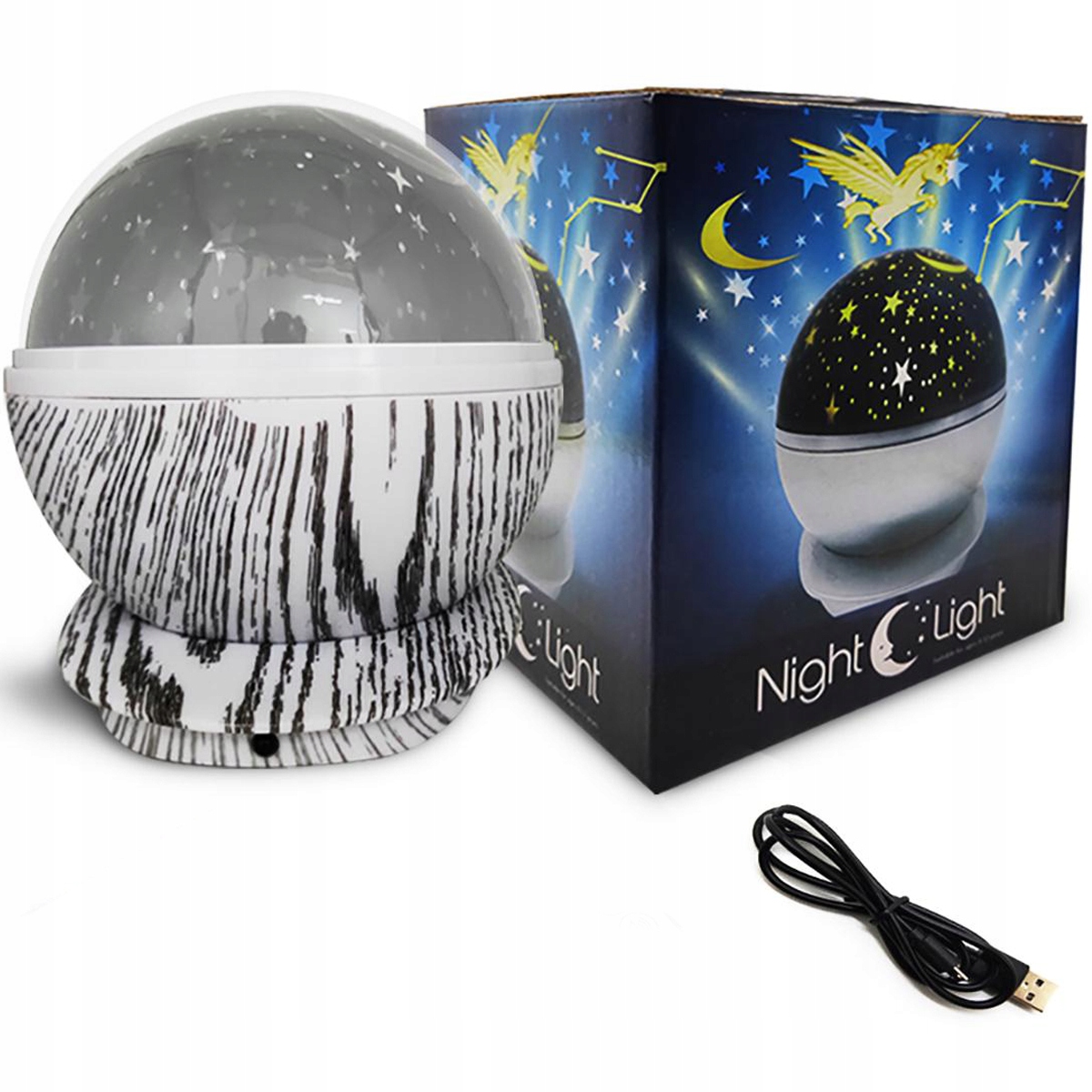 LAMPKA NOCNA PROJEKTOR GWIAZD NIEBA OBROTOWA 2w1 PREZENT Marka Retoo