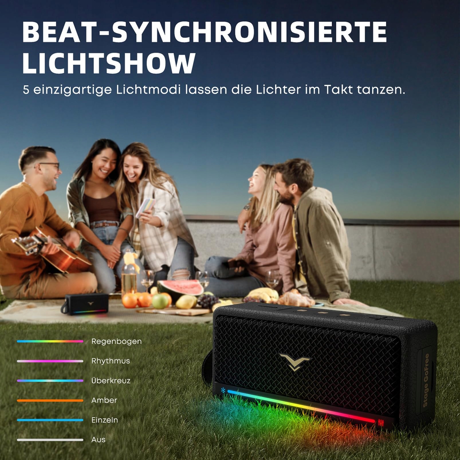 Przenośny głośnik Bluetooth, wodoszczelność IPX7, Bluetooth Box, 40 W — miniatura 6