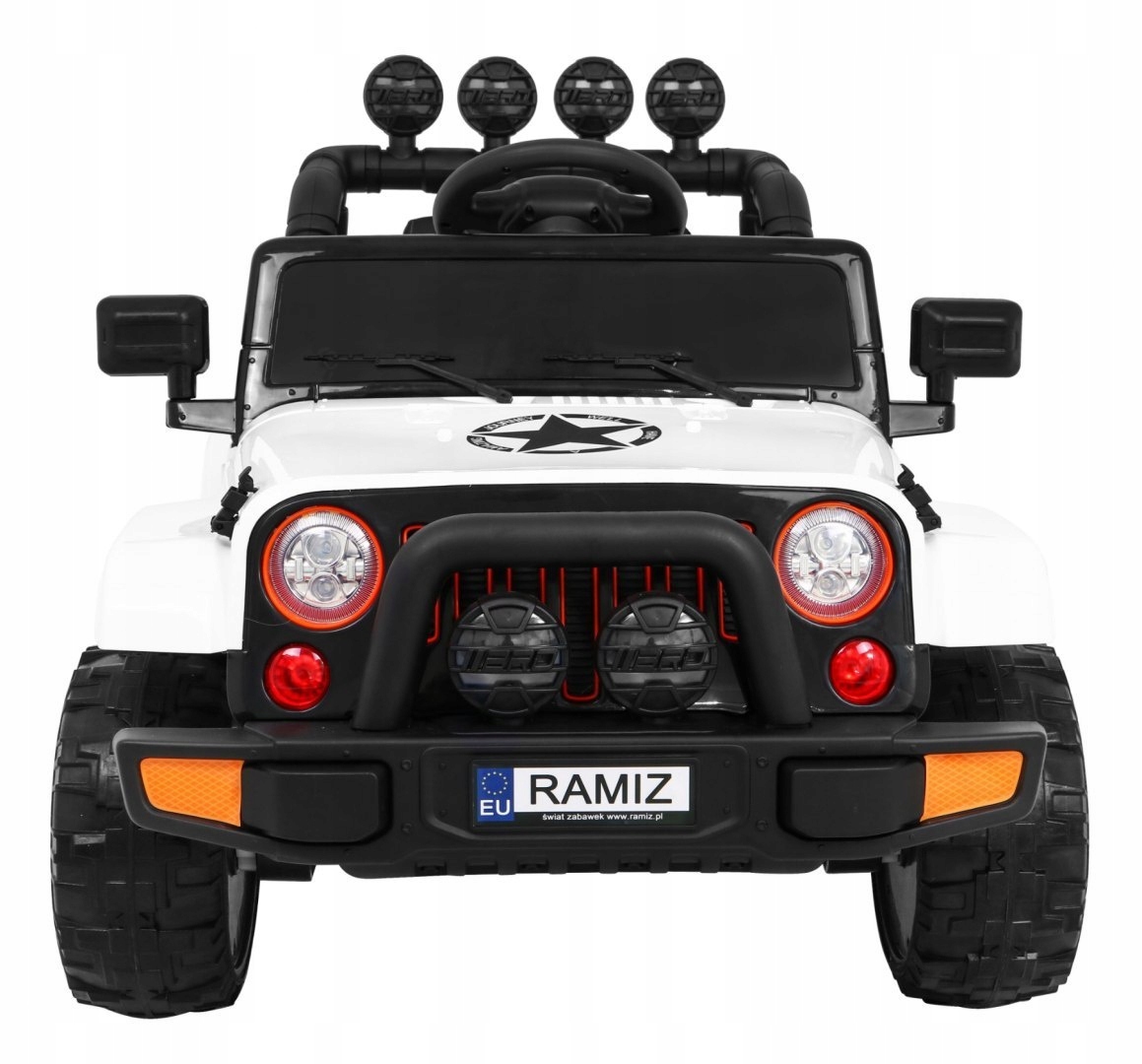 Auto Terenowe Full Time 4WD dla dzieci Biały Napęd 4x4 Pilot Audio Le