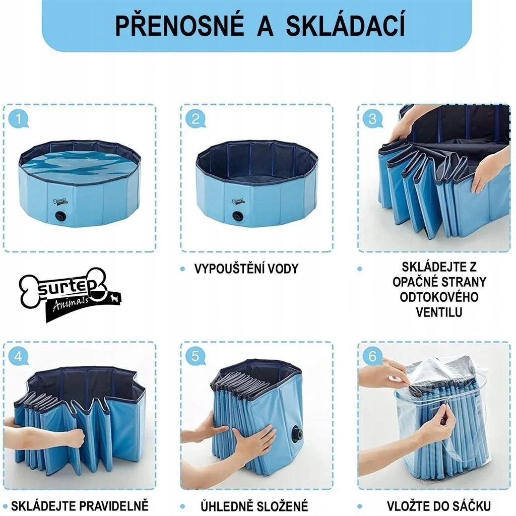 Levně Bazén pro psa skládací 100 x 30 cm, Červená