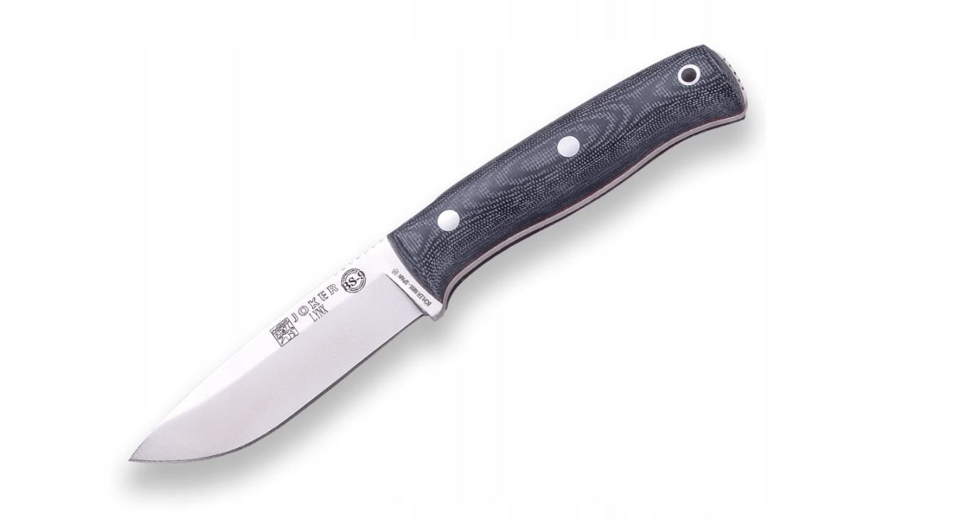 Joker CM111-P Lynx nóż zewnętrzny 10,5 cm, czarny, Micarta, skórzane etui