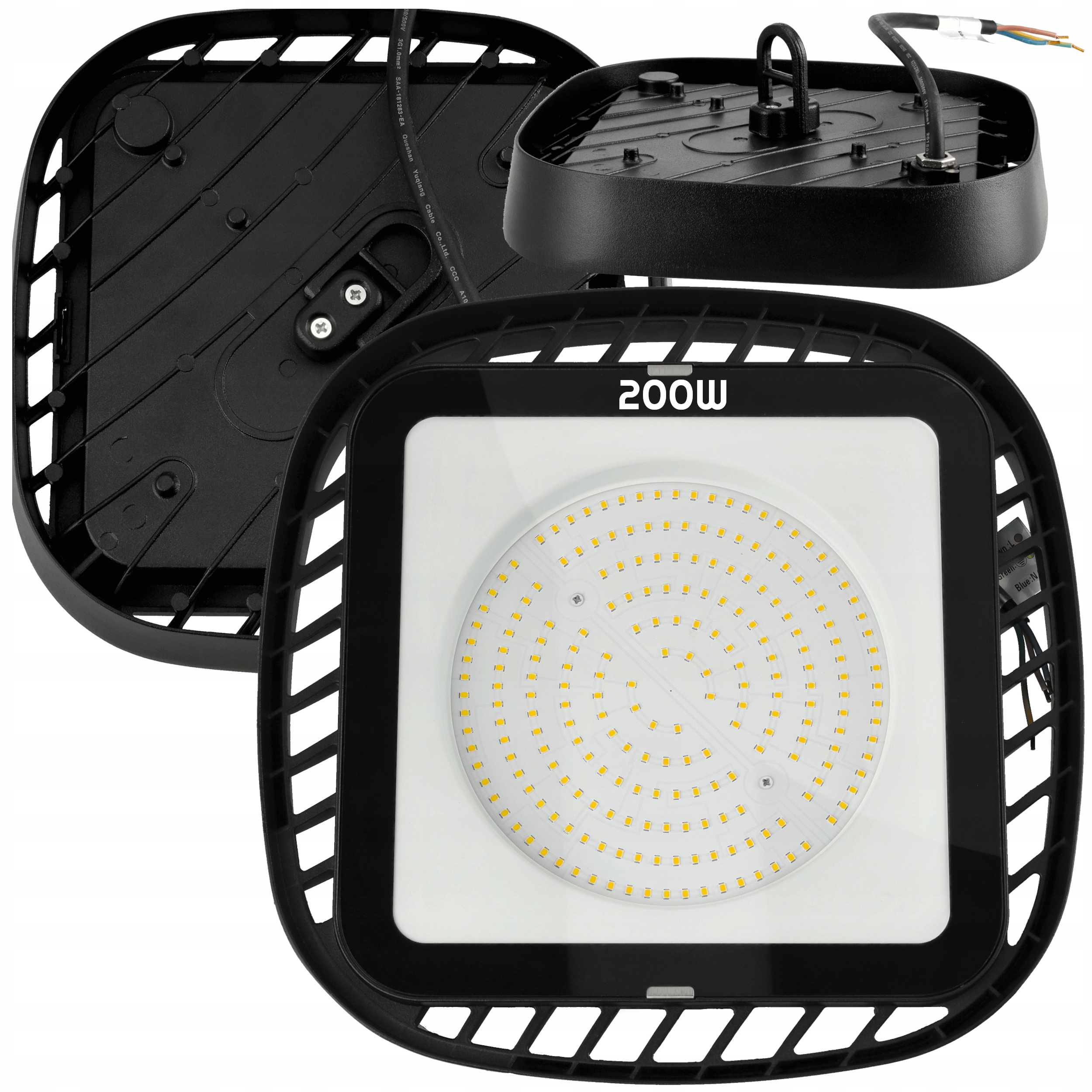 Lampa Przemysłowa Led 200W 22000lm Hermetyczna High Bay Bardzo Mocna Lampa