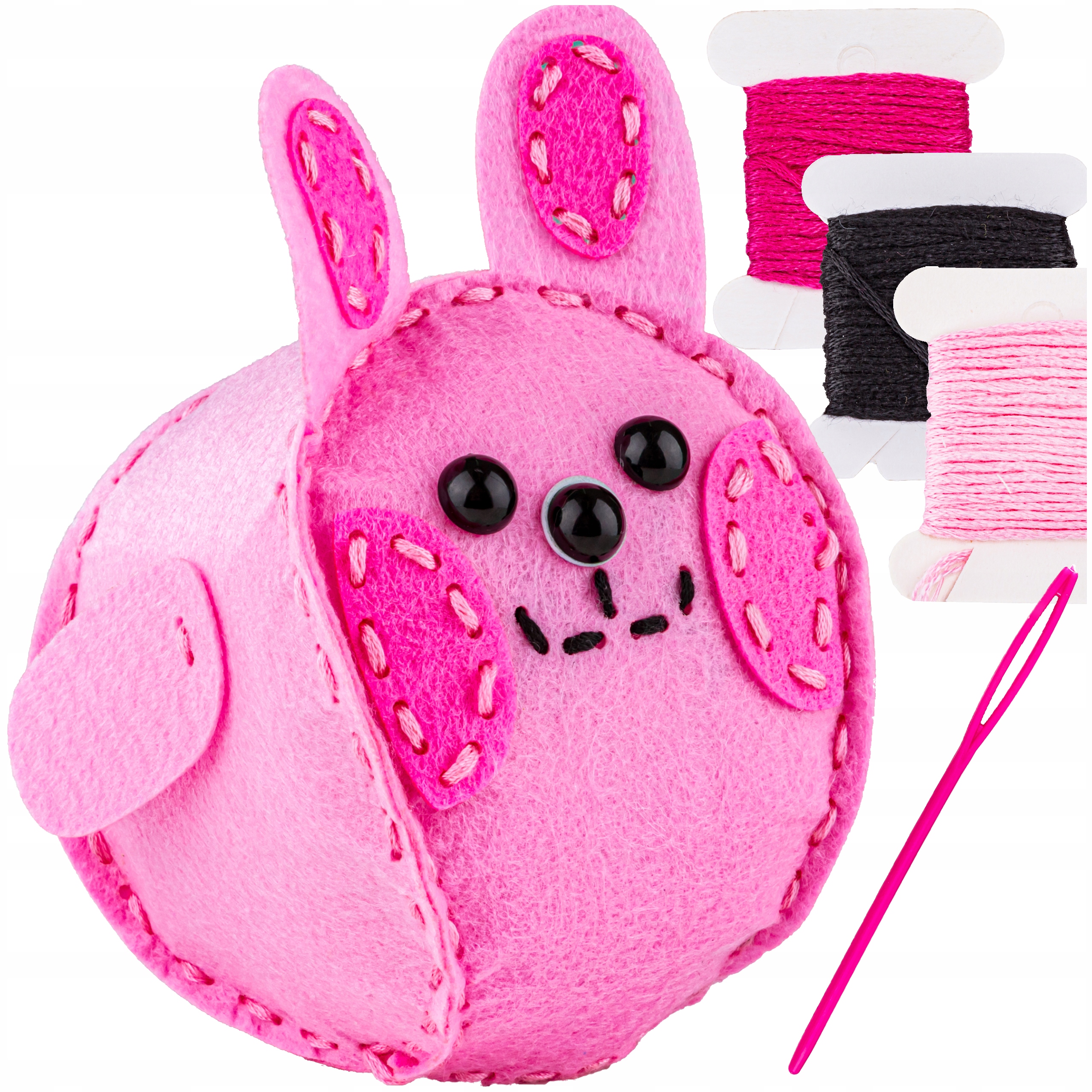ZESTAW Kreatywny dla Dziewczynek WYSZYWANKA MASKOTKA PLUSZAK do Uszycia RÓŻ EAN (GTIN) 5904902676736