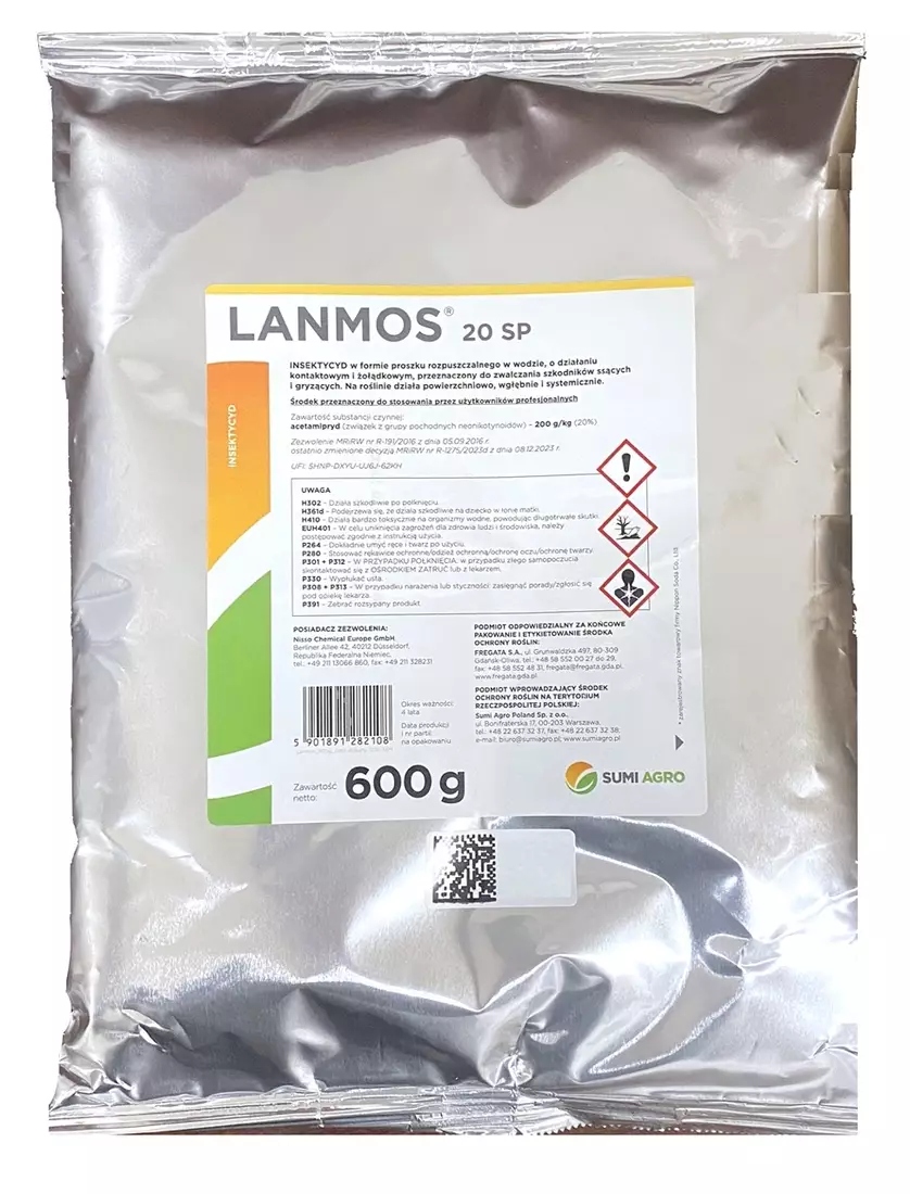 Lanmos 20SP 0,6kg Sumi Agro acetamipryd, mszyca, wciorniastek, śmietka
