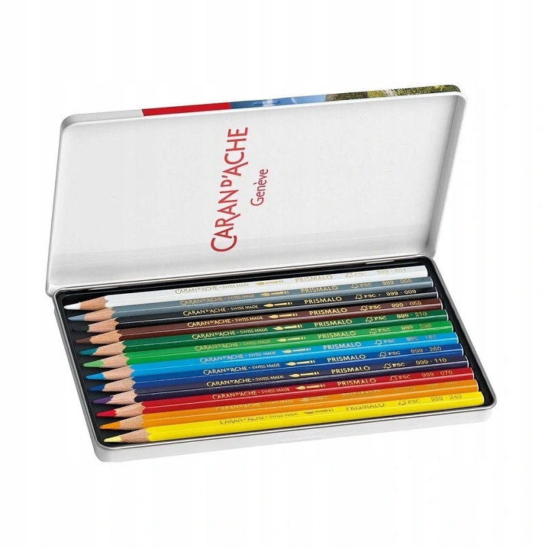 Akvarelové pastelky Prismalo Caran D'ache, 12ks v kovové krabičce