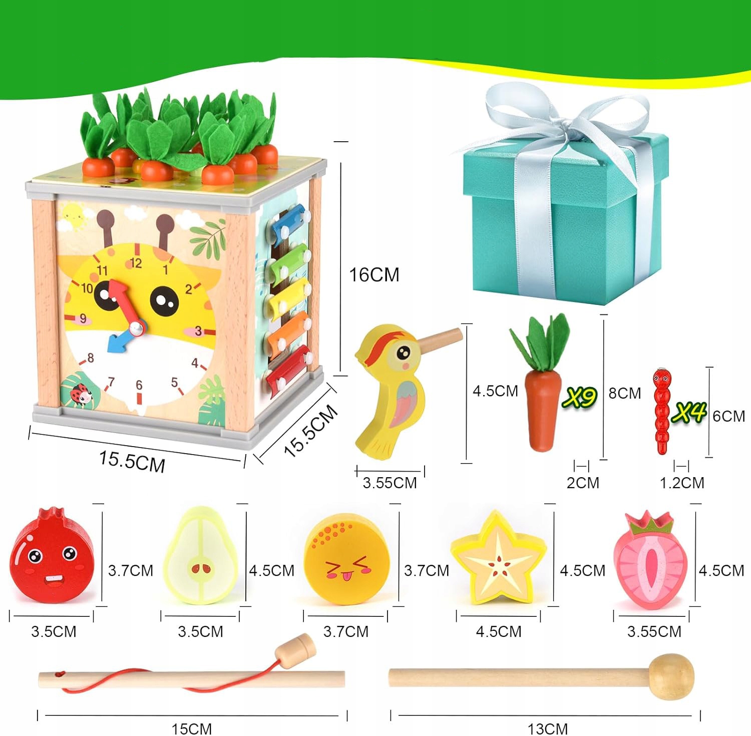 DREWNIANA ZABAWKA SENSORYCZNA, ZABAWKA MONTESSORI, PREZENT DLA DZIECI Stan opakowania oryginalne