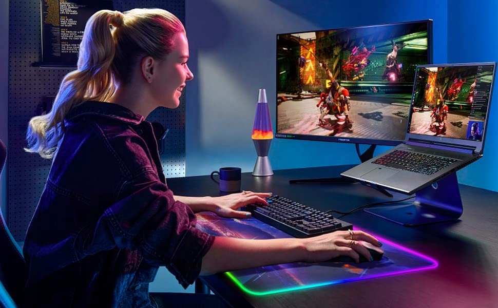 GIM RGB WODOODPORNA PODKŁADKA GAMINGOWA LED Z ŁADOWANIEM QI 15W — miniatura 7