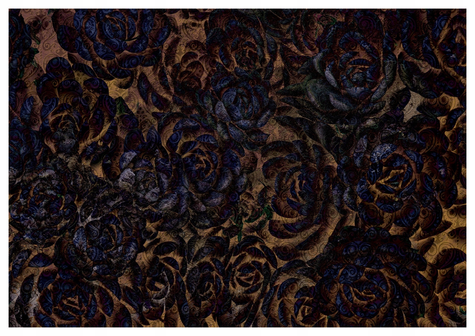 Fototapeta Tmavé ruže s elegantnými vzormi 254x184 vinylová lepidlo