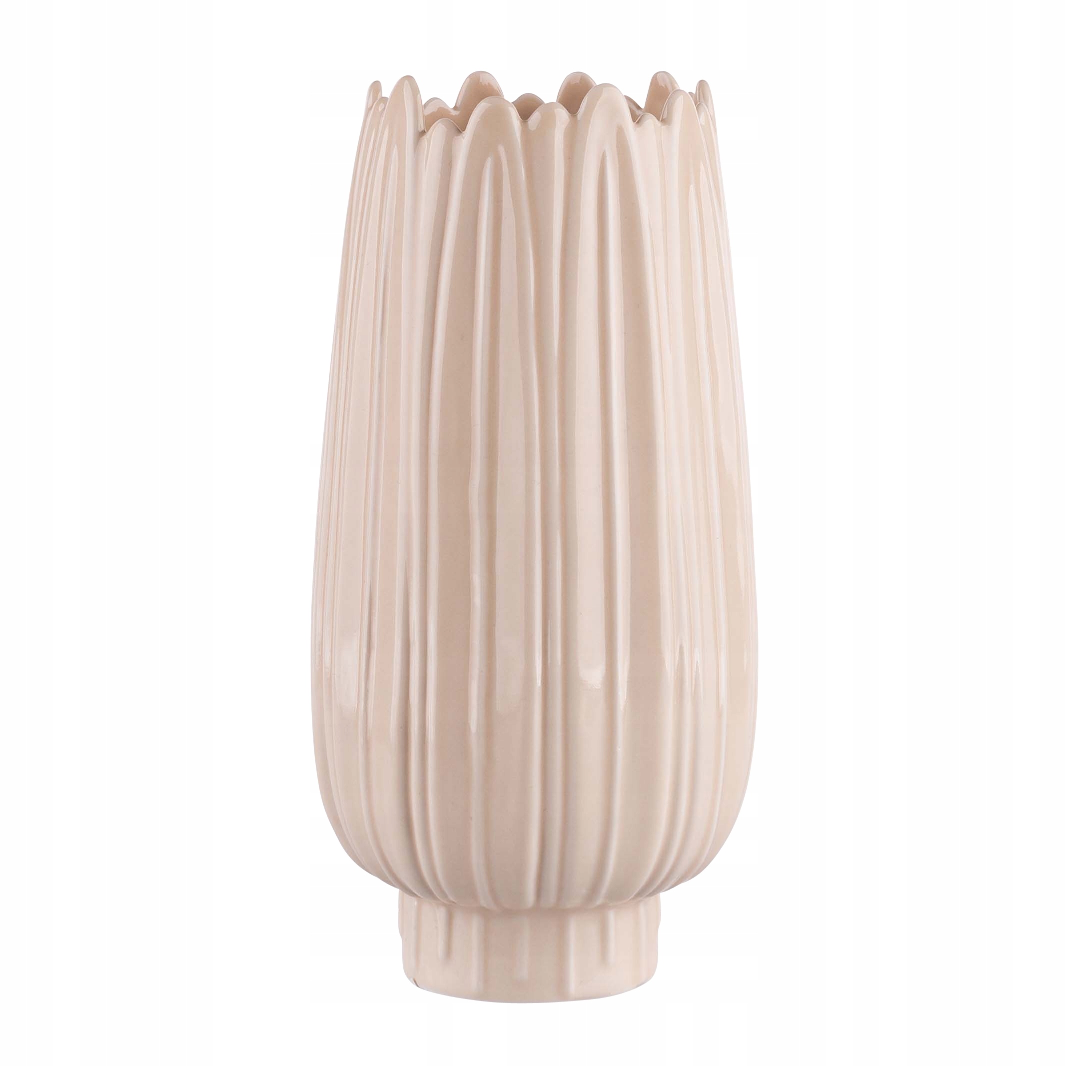 

Porcelanowy Wazon Na Kwiaty Glamour Kremowy 24,5CM