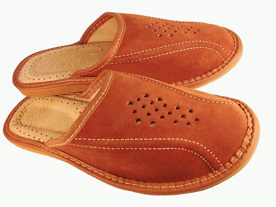 

Kapcie Skórzane Męskie Welur Brąz 313 roz.35