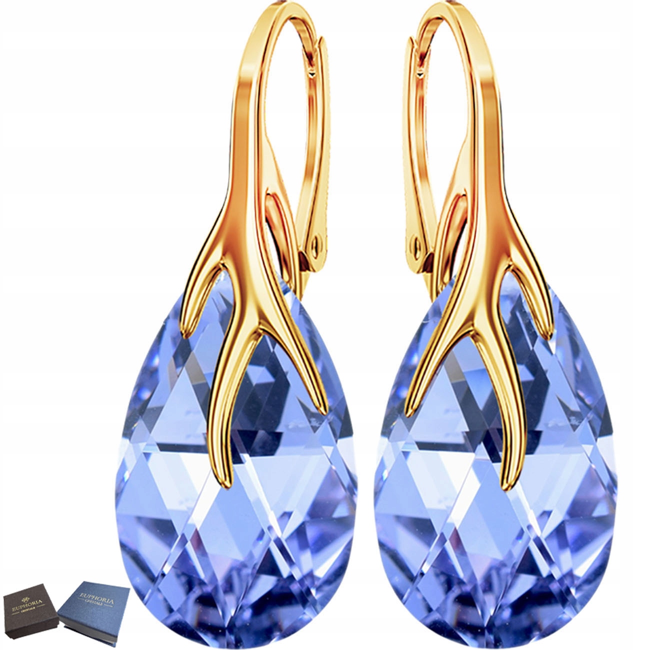 Zlaté Stříbrné Náušnice 925 Závěsné Stříbrné šperky Dárek k jmeninám