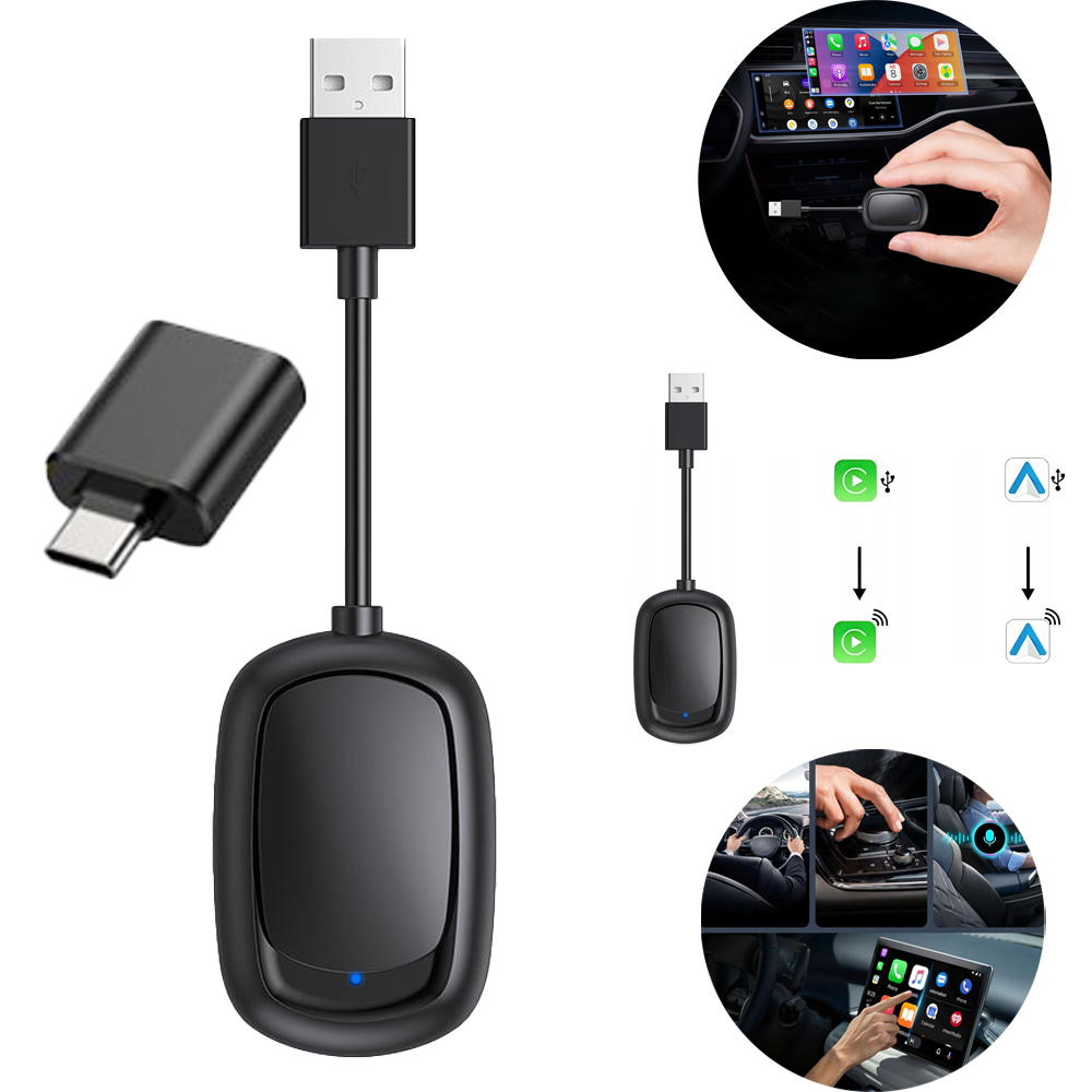 Bezdrátový Adaptér Kompatibilní S Apple Carplay A Android Auto 5.0 2 V 1
