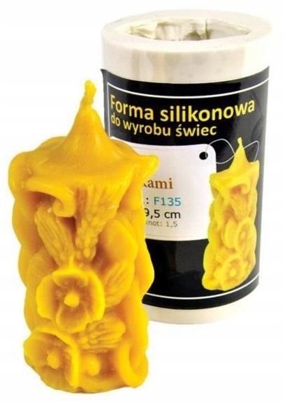 Silikonová Forma na svíčky Svíčka S Máky 9,5 cm