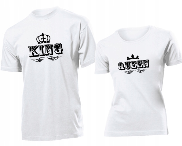 

Koszulki dla par King Queen Król Królowa S