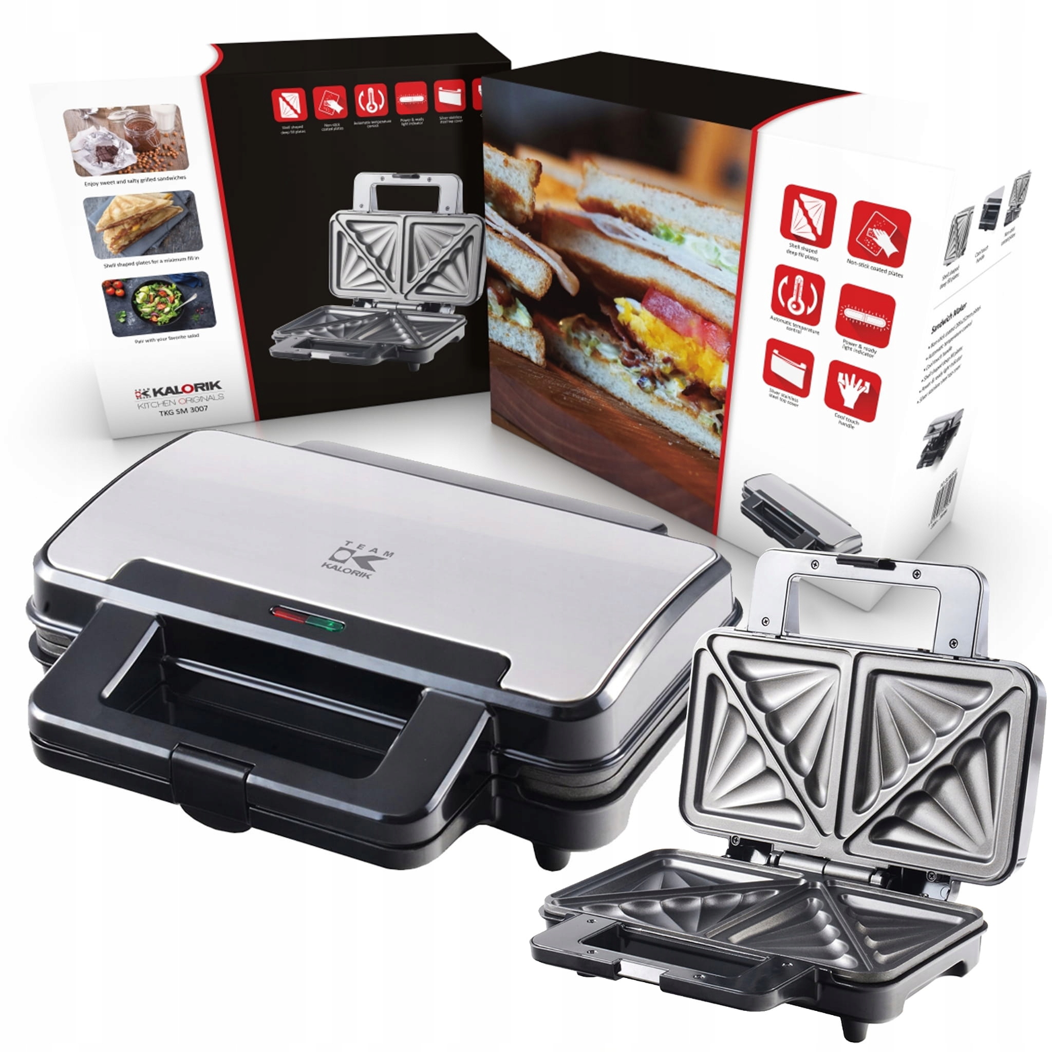

Kalorik Opiekacz Sandwich Maker Srebrny 4 Tosty