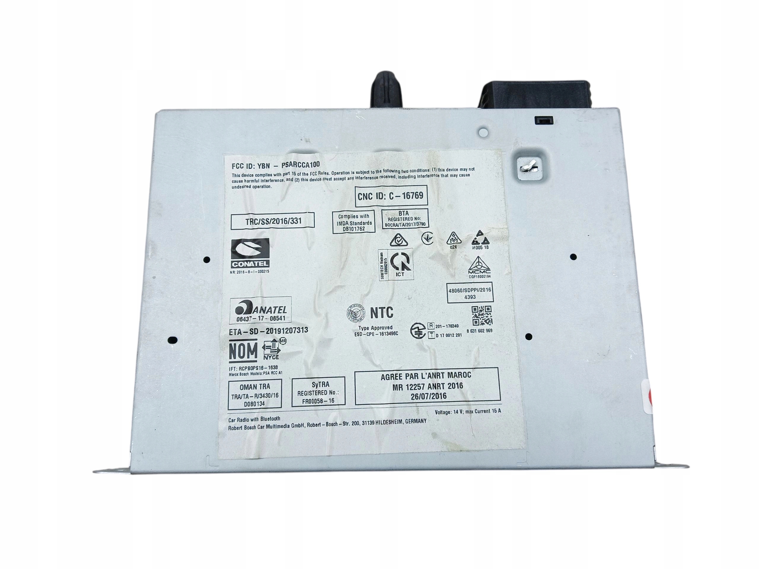 modulo RADIO CITROEN C3 III BERLINGO IV PARTNER EXPERT COMBO E 9833499580