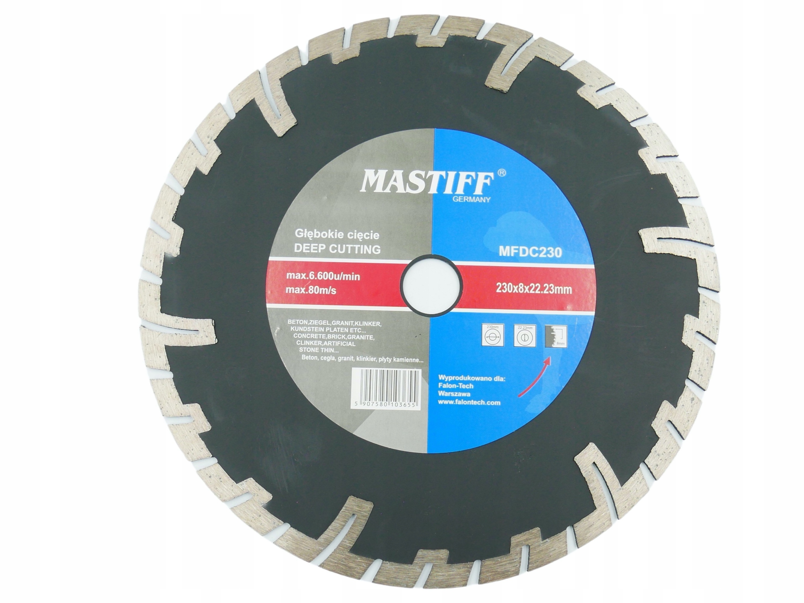 TARCZA DIAMENTOWA 230 x 22,2 GŁĘBOKIE CIĘCIE BETON Kod producenta MFDC230