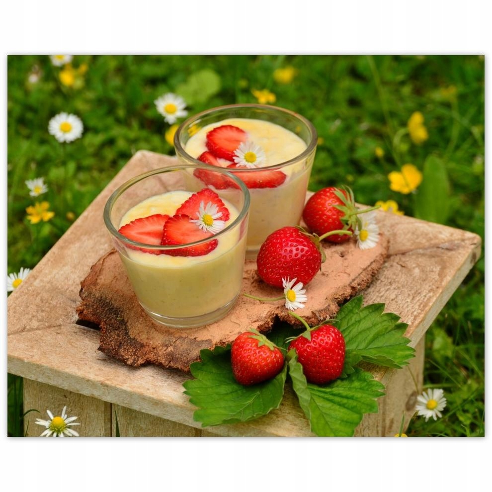 

Plakat 50x40 Truskawki i stokrotki