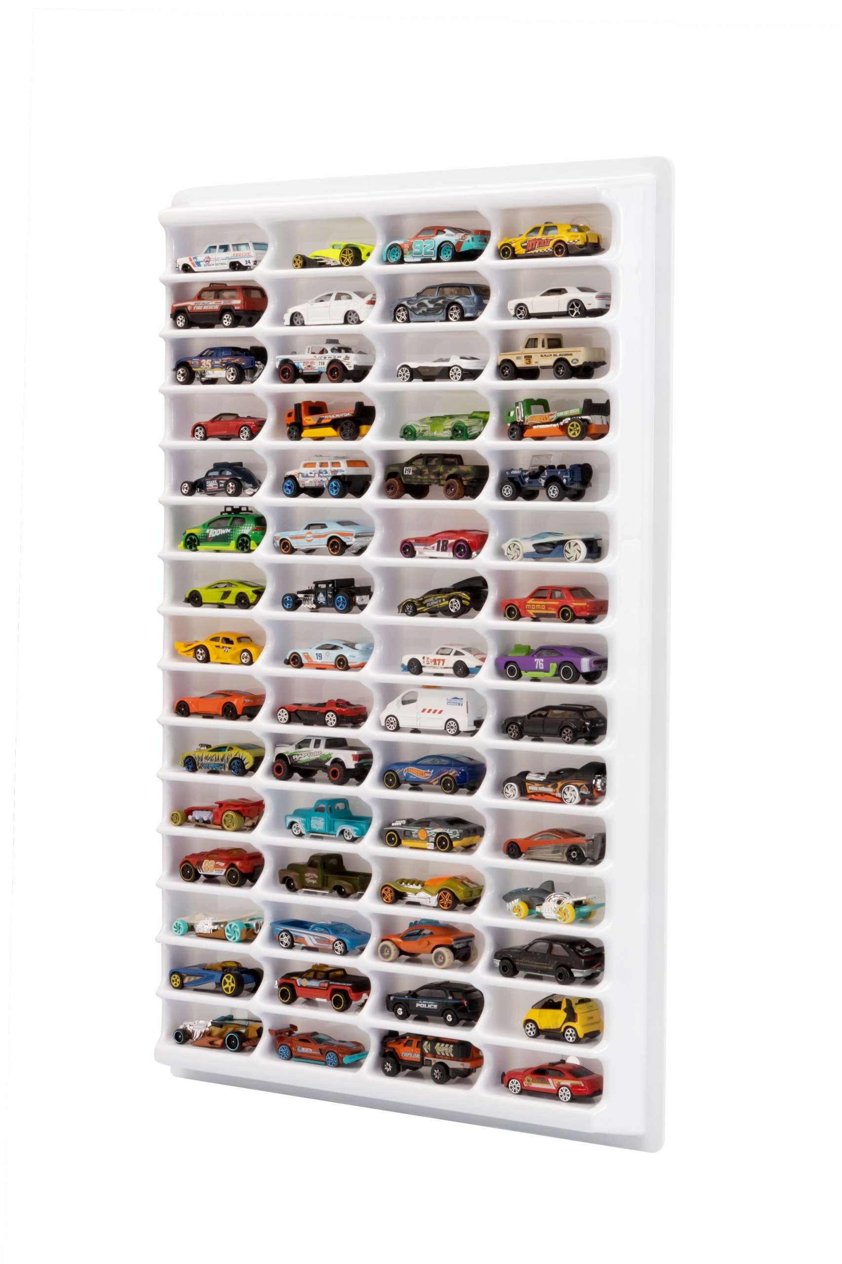 

Półka na autka resoraki hot wheels zamykana biała