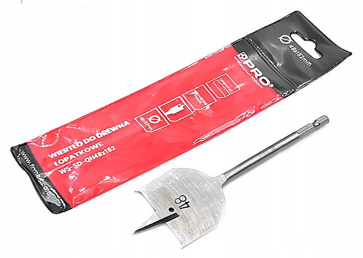 

Wiertło Do Drewna Łopatkowe Hartowane 48X152MM Pro