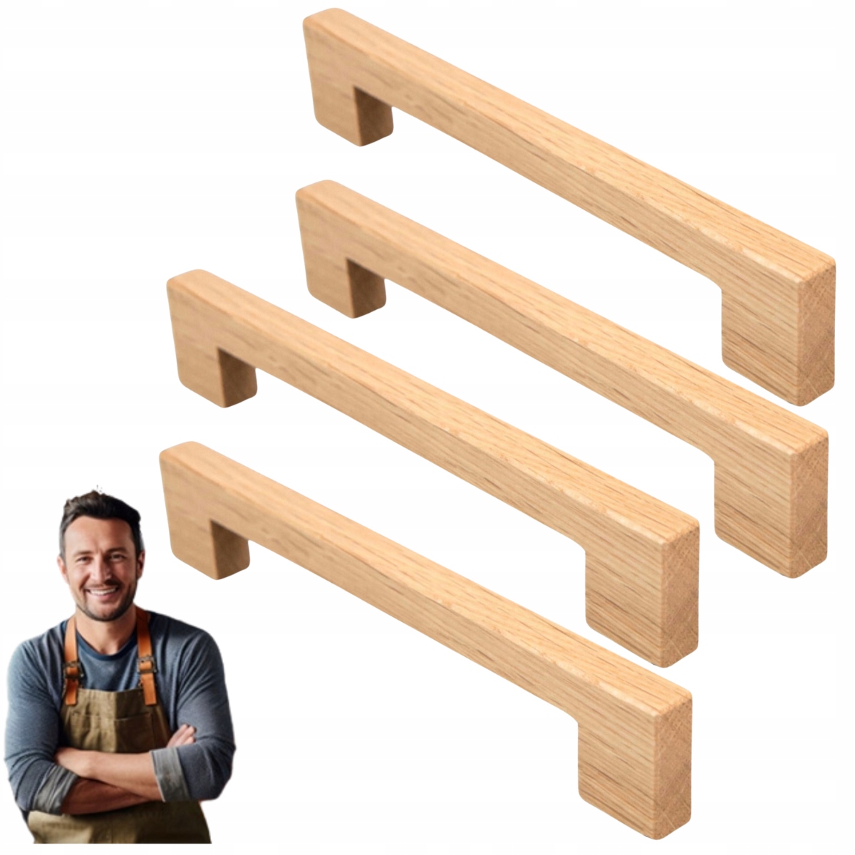 Nábytková Úchytka pro skříňku Zásuvky Klas 160 mm Dřevěný Dubový 4ks