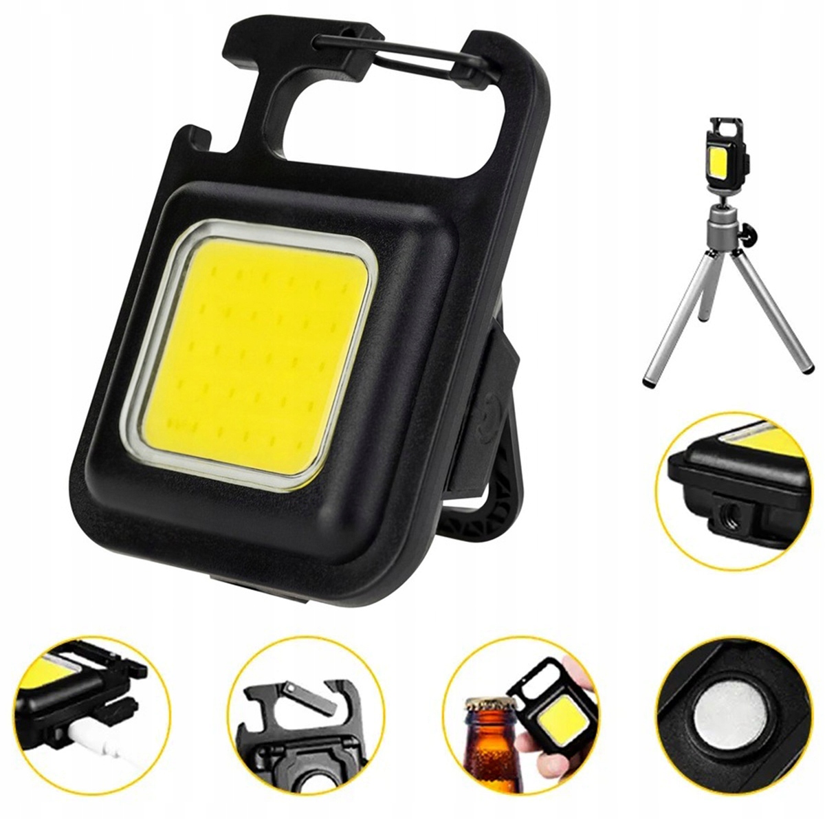 MOCNA MINI LATARKA WIELOFUNKCYJNA LED BRELOK MAGNES MULTITOOL UCHWYT ZD100 Model ZD100