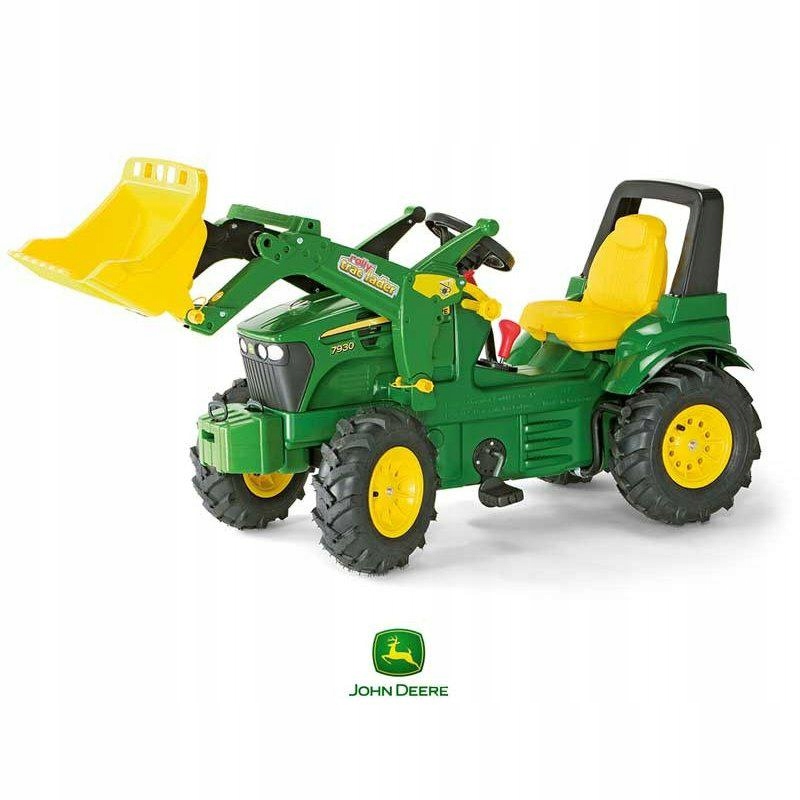 Traktor Farmtrac na pedały+ biegi, pompowane koła John Deere Rolly Toys