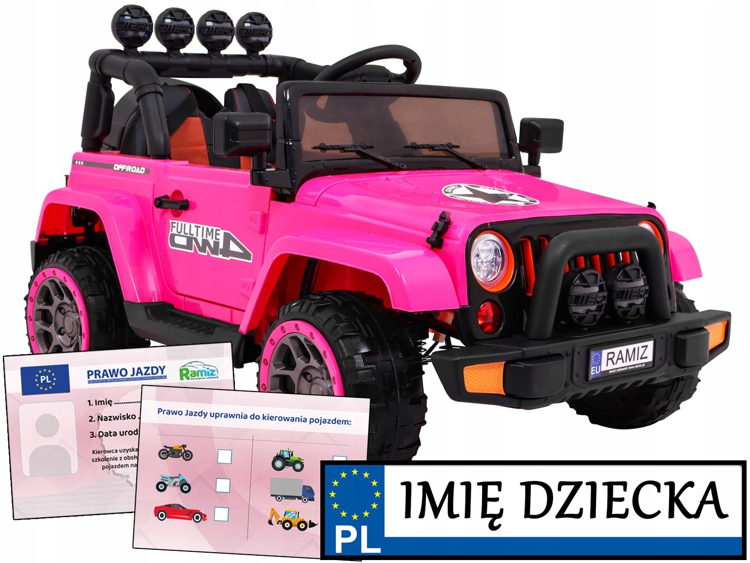 samochód dla dzieci Full Time 4WD 4x4 bagażnik autko dla dzieci Pilot