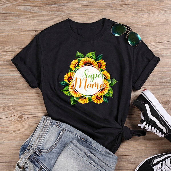 Koszulka Dla Mamy SUPER MOM Rozm. XL + Słonecznik W Doniczce Na Dzień Matki Rozmiar XL