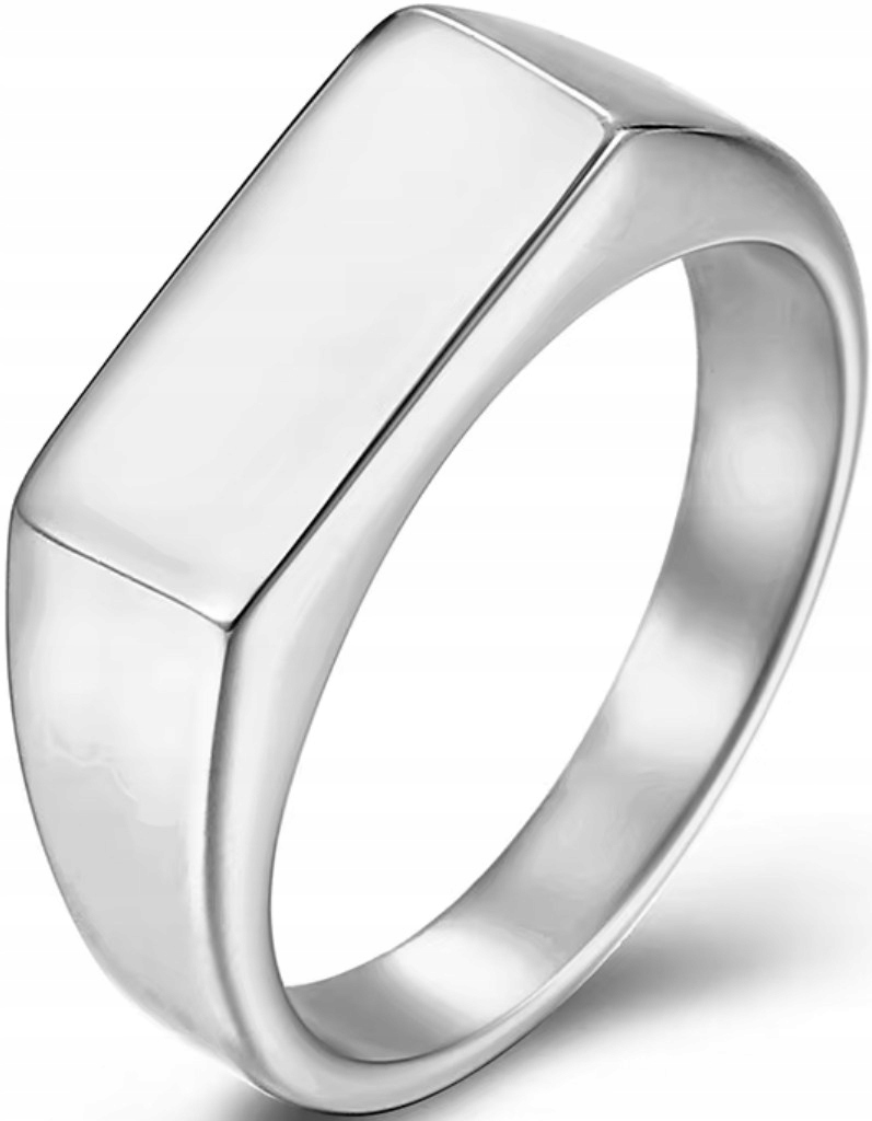 Moderní Klasický Sygnet Stříbrný Ocel Ušlechtilá Minimalistický