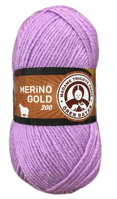 Włóczka Merino Gold 200 Madame Tricote 056 lawenda