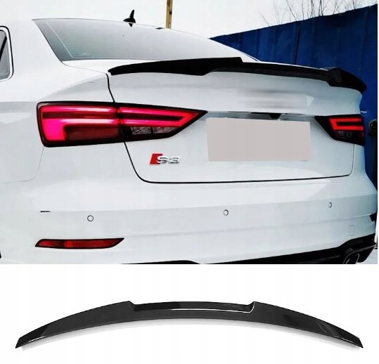 КРЫЛО-ОБДУВА СПОЙЛЕР AUDI A3v СЕДАН 2013-2020 ЧЕРНЫЙ ПОЛИРОВКА ABS