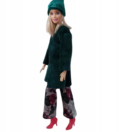 UBRANKA DLA LALKI zestaw ubranek płaszczyk Zieleń Bohater Barbie