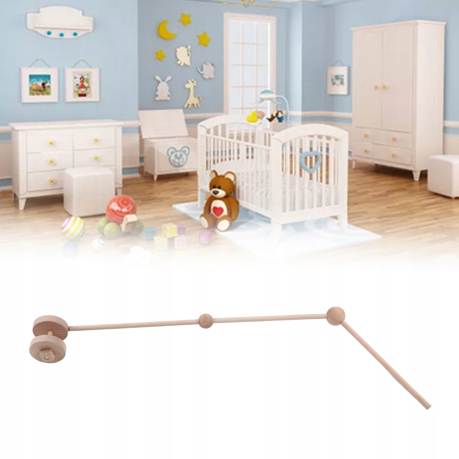 RUCHOMY UCHWYT DREWNIANY DO ŁÓŻECZKA Marka bez marki