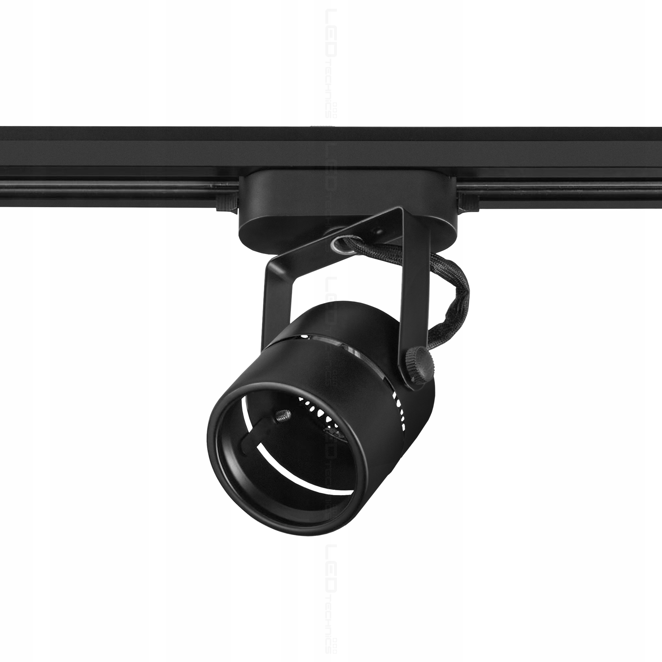 Zestaw 6x SPOT REFLEKTOR RUCHOMY CZARNY NA GU10 + SZYNOPRZEWÓD Szyna 2m Długość 2 m