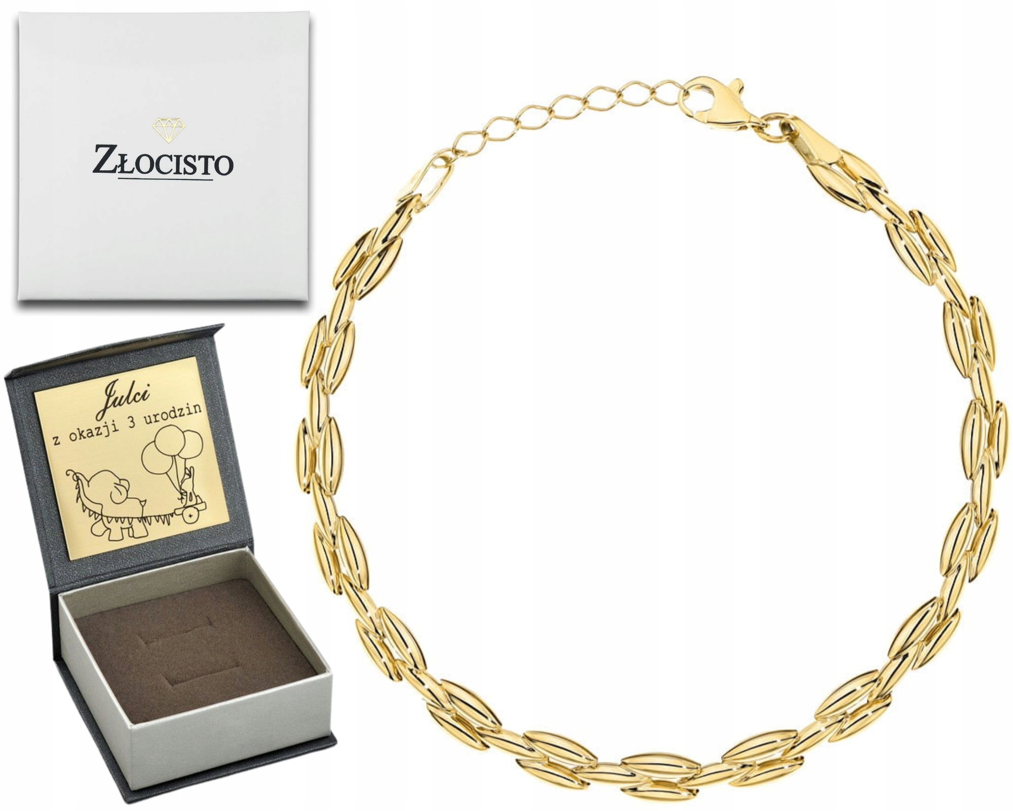 Zlatý Náramek Elipsy 585