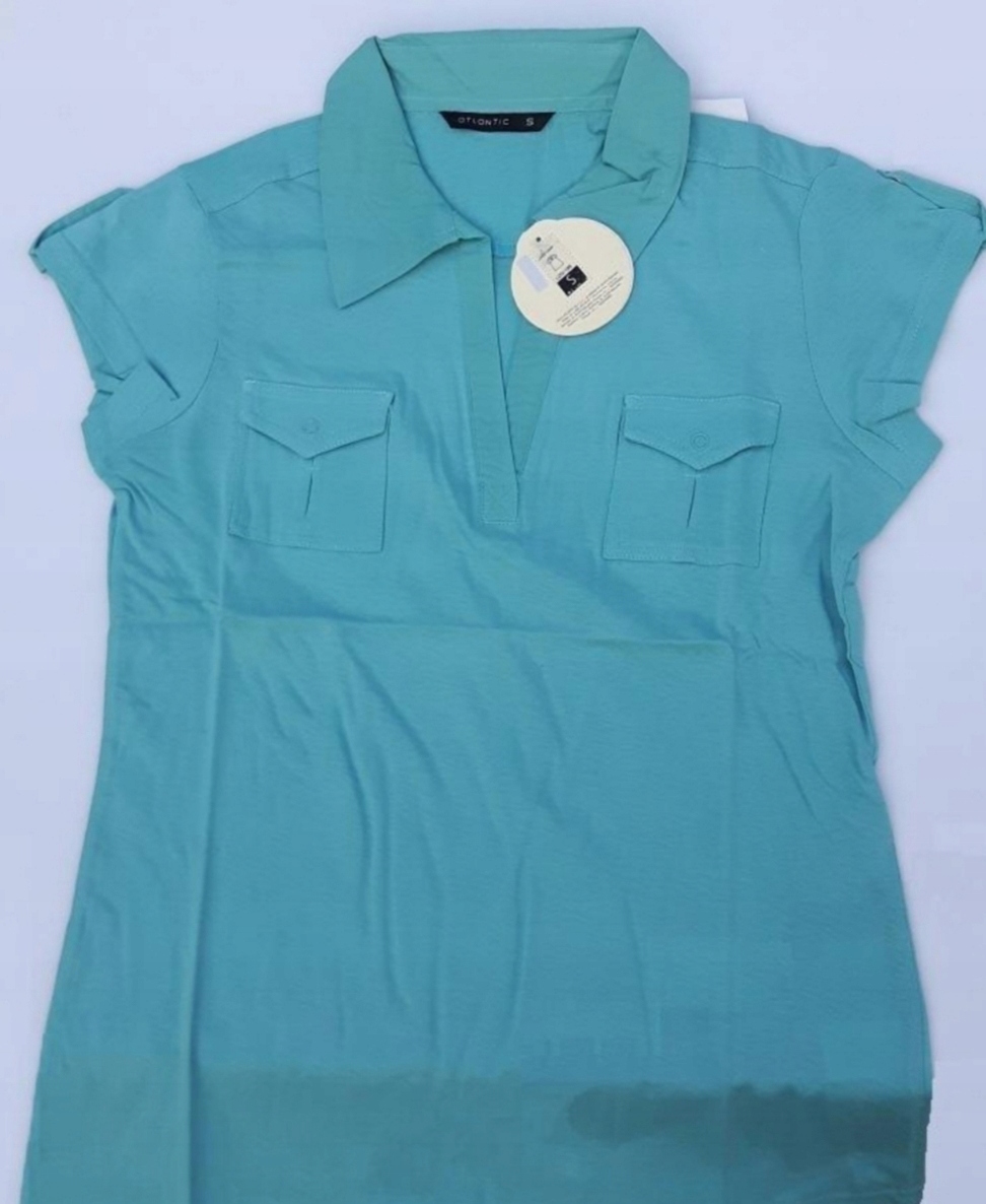 

Koszulka damska Atlantic LOV-199 *s* polo turkus