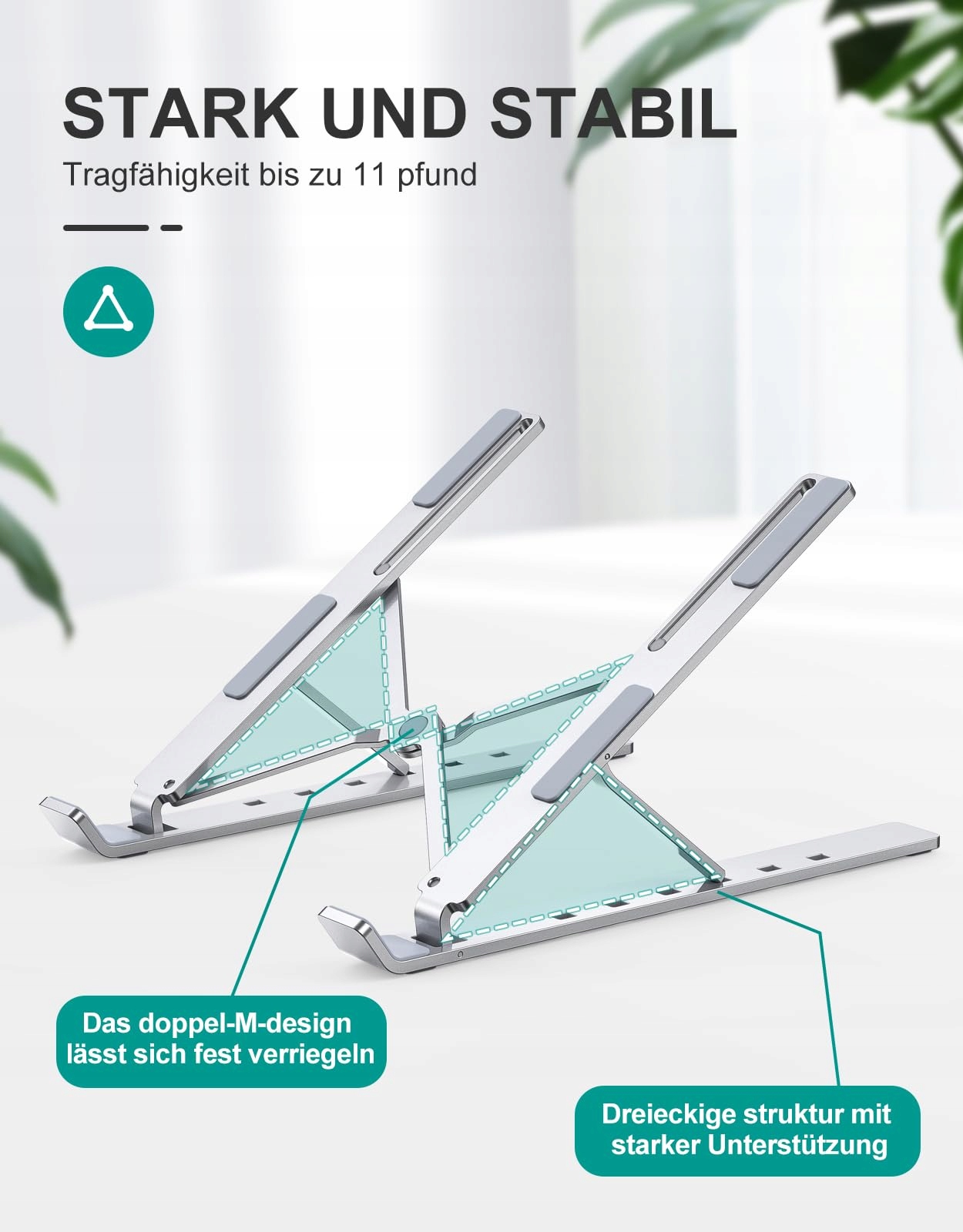 BABACOM Aluminiowy Stojak Na Laptopa Regulowany Chłodzący 10-15,6 Cali — miniatura 4