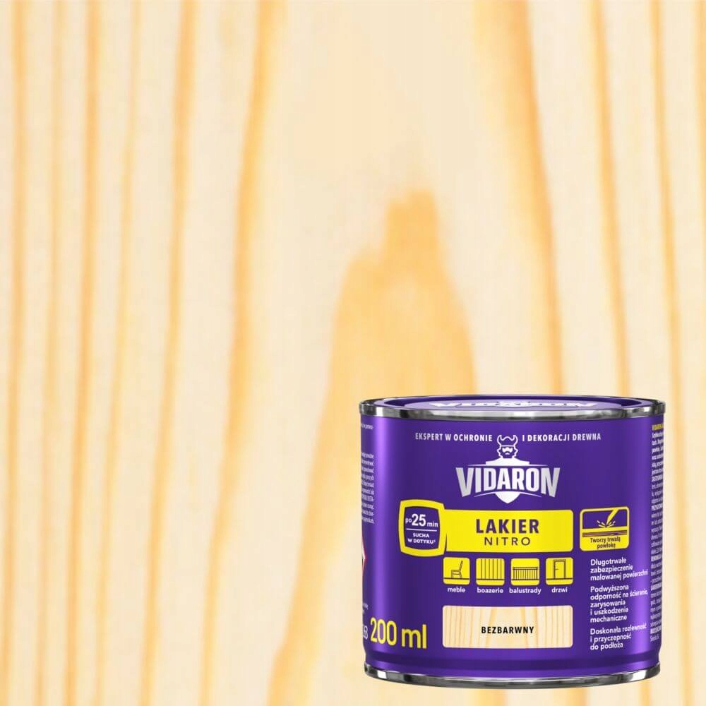 

Lakier Nitro Bezbarwny Połysk 0,2L Vidaron