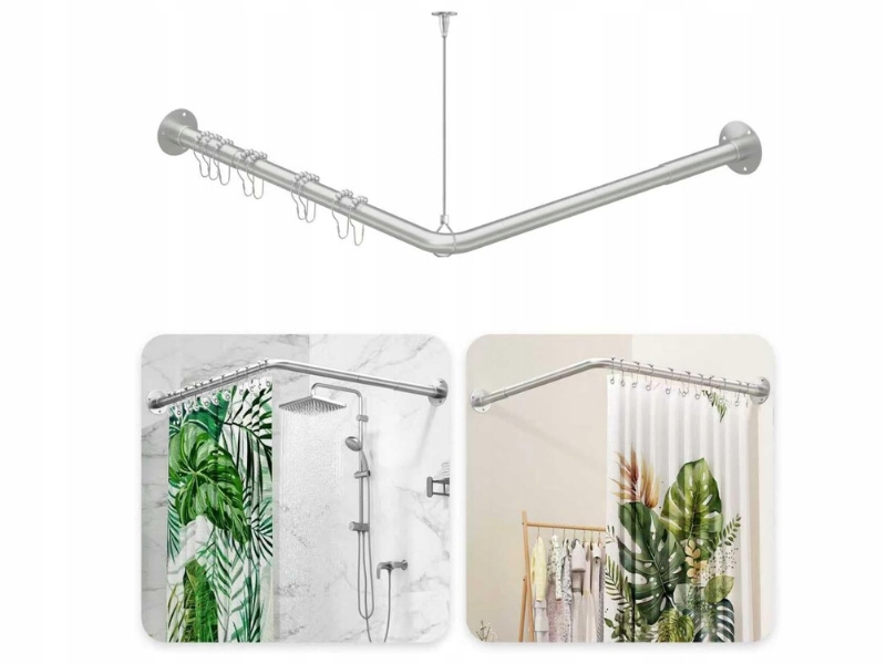 Tyč do sprchového koutu Nastavitelná délka Závěs pro sprchu