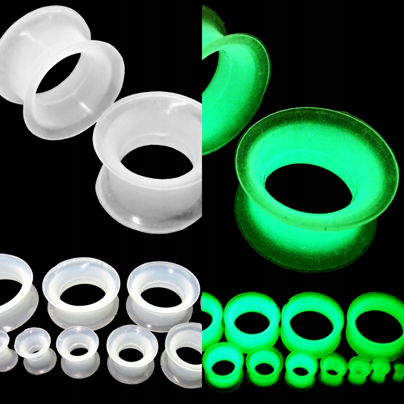 

Tunel Silikon Plug Siodłowy Cienki Świecący 8mm