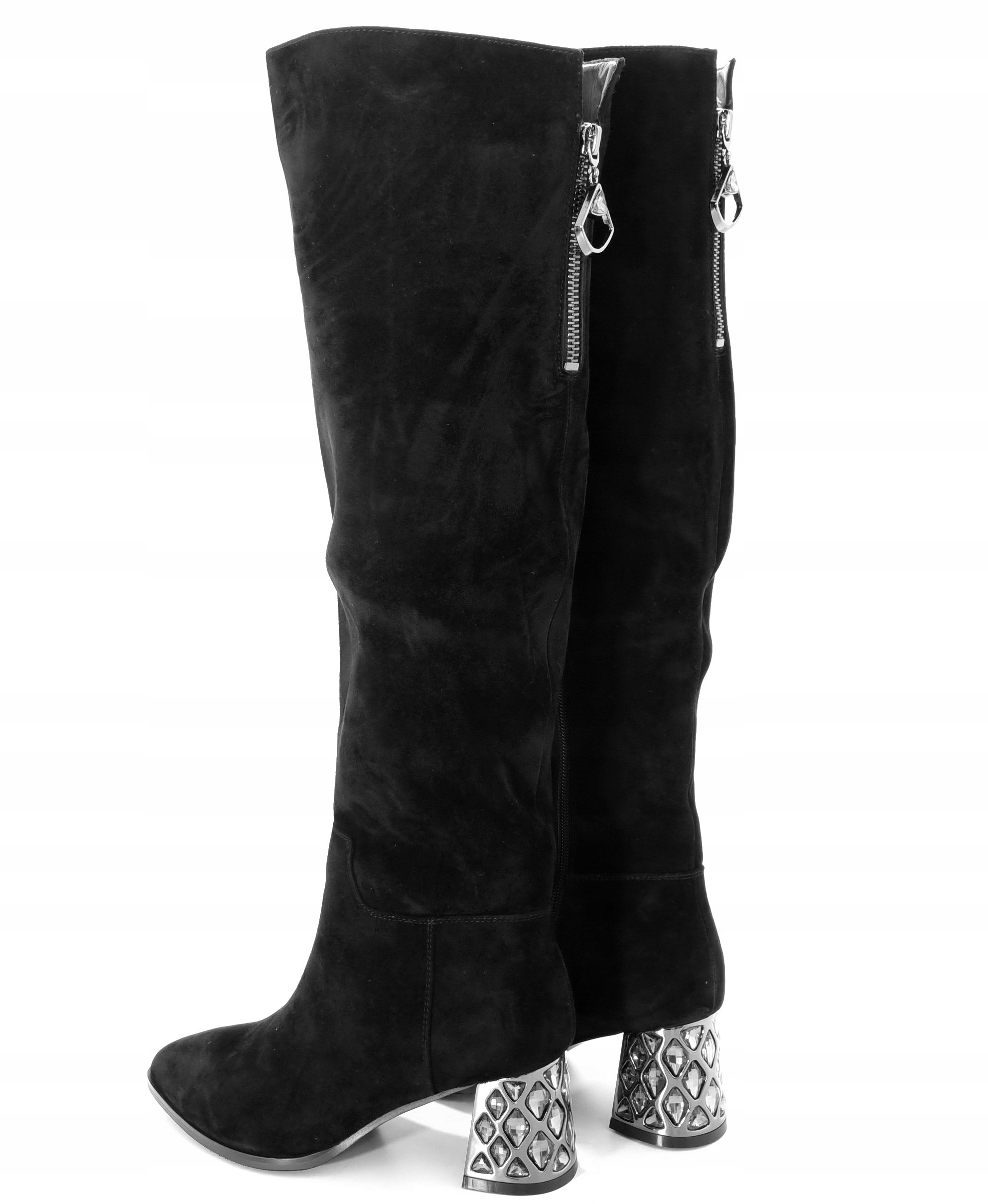 Kozačky na sloupku Loretta Vitale B855 Semiš r39