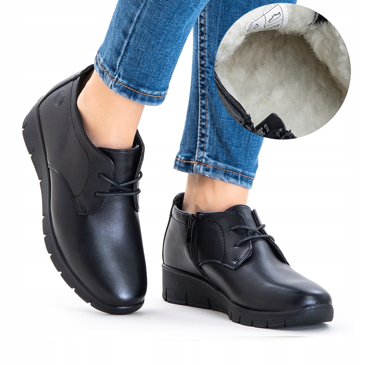 Kotníkové Boty Vlna zimní boty Tuhost H pohodlné Zip lehké Wojtyłko 37