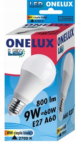 

Żarówka Led Onelux E27 9W Ciepła Biała 2700K
