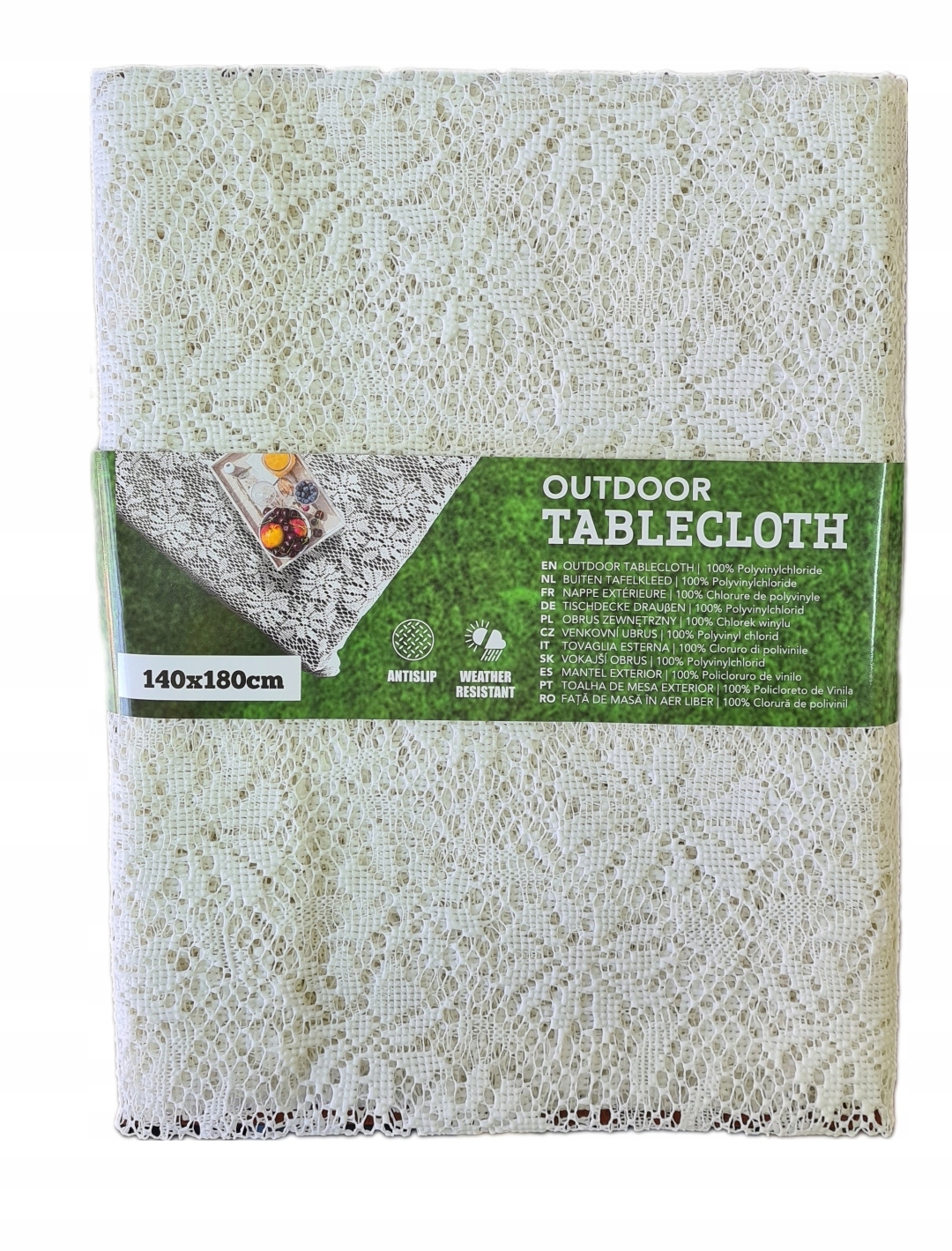 OBRUS OGRODOWY ZEWNĘTRZNY NA ZEWNĄTRZ PIANKOWY PIANKA KORONKA 140X180