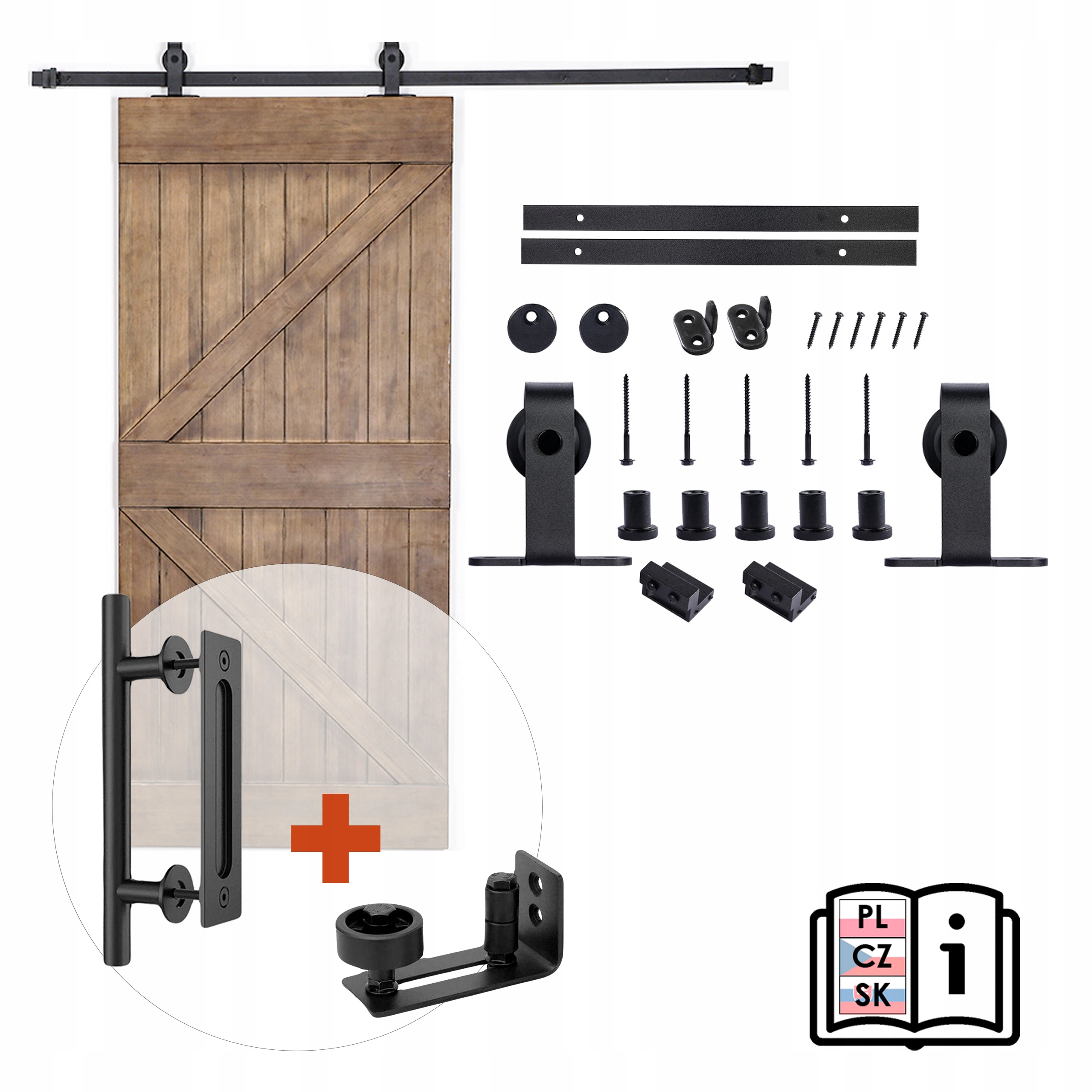 Sada pre posuvné dvere s držiakom a vodiacou lištou Roll, vzor „t“