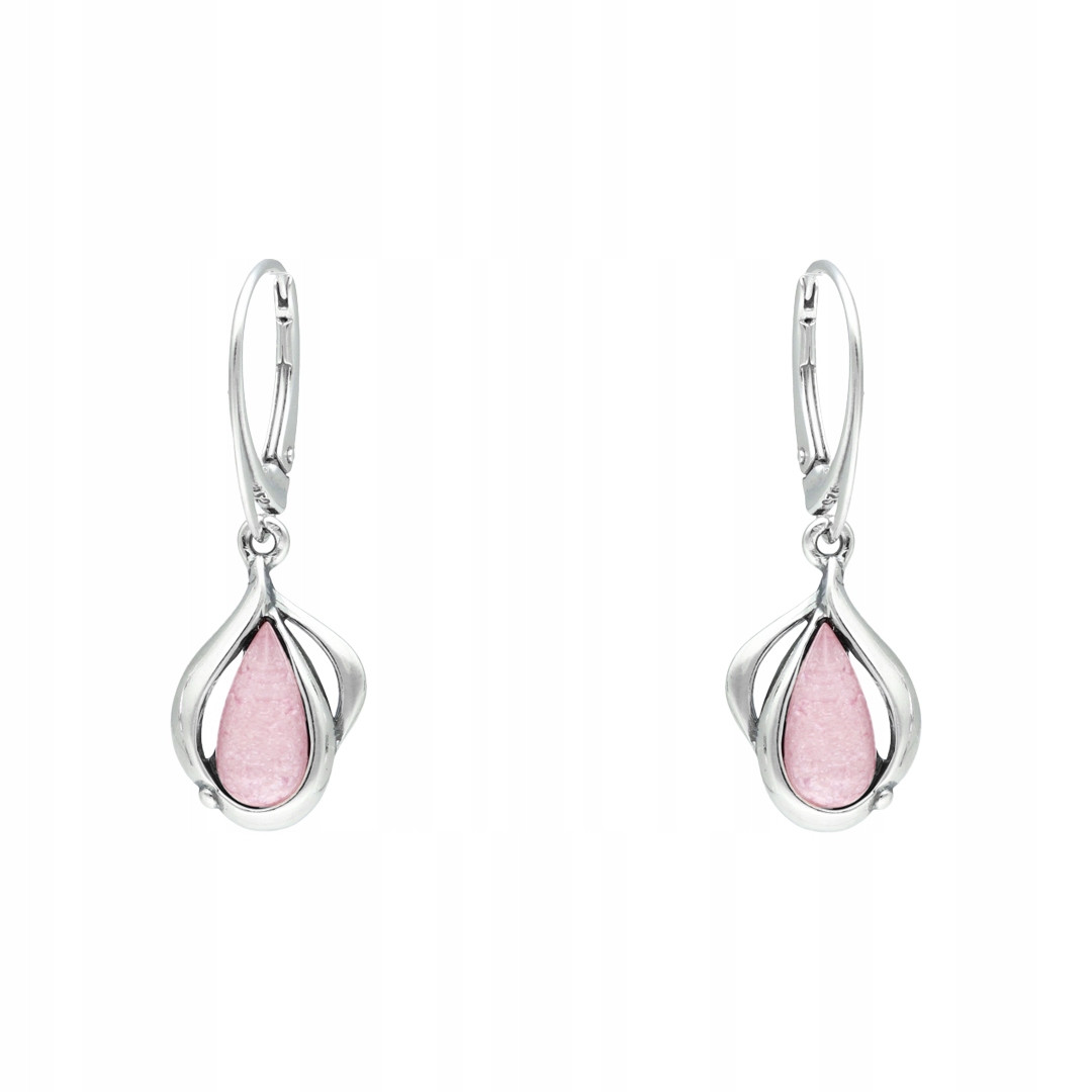 Stříbrné náušnice s růžovým měsíčním kamenem – elegantní šperk