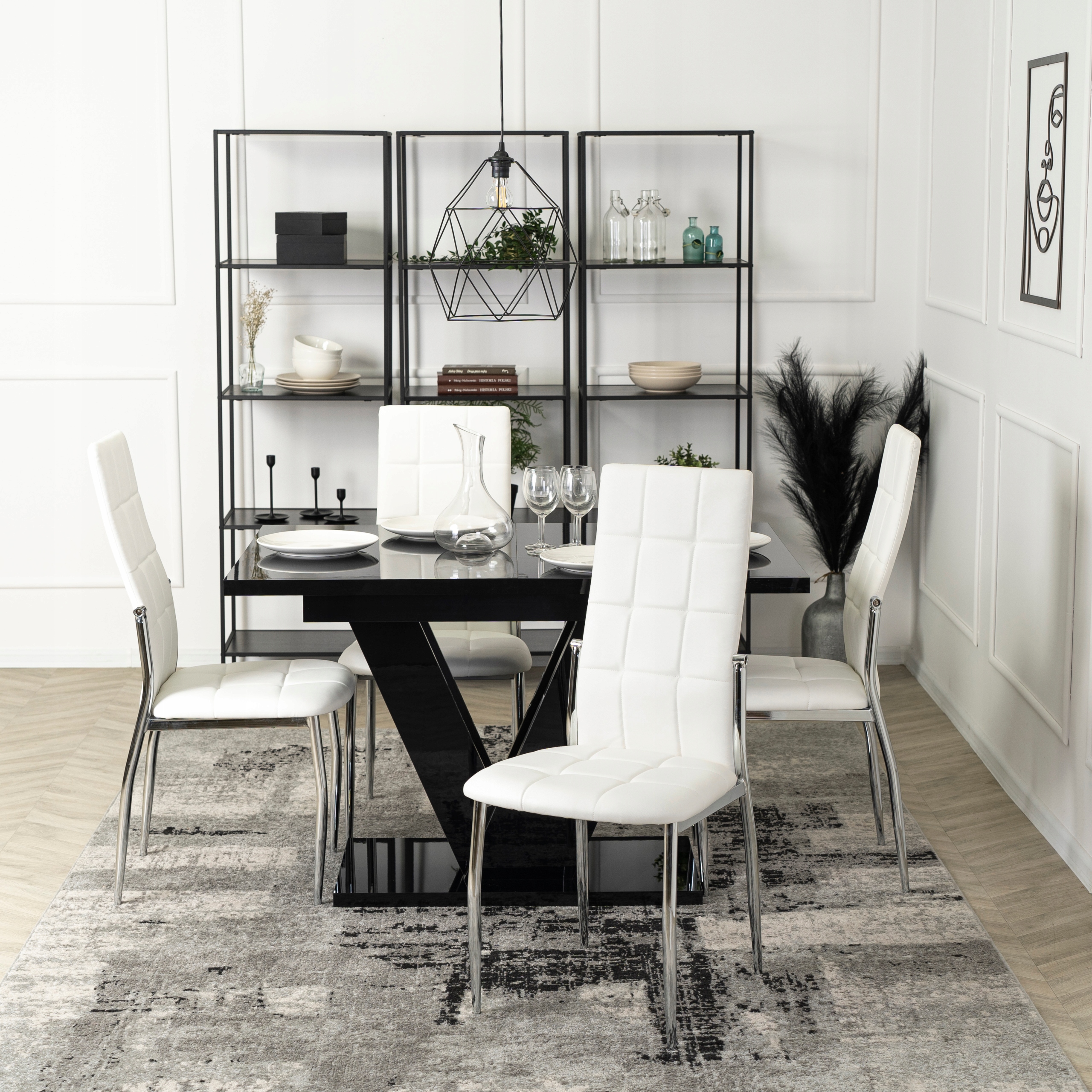 Zestaw 4 krzeseł MOLLY białe