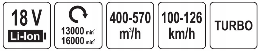 DMUCHAWA AKUMULATOROWA DO LIŚCI ŚNIEGU PIACHU SYSTEM 18V BODY KORPUS Waga narzędzia 3.3 kg